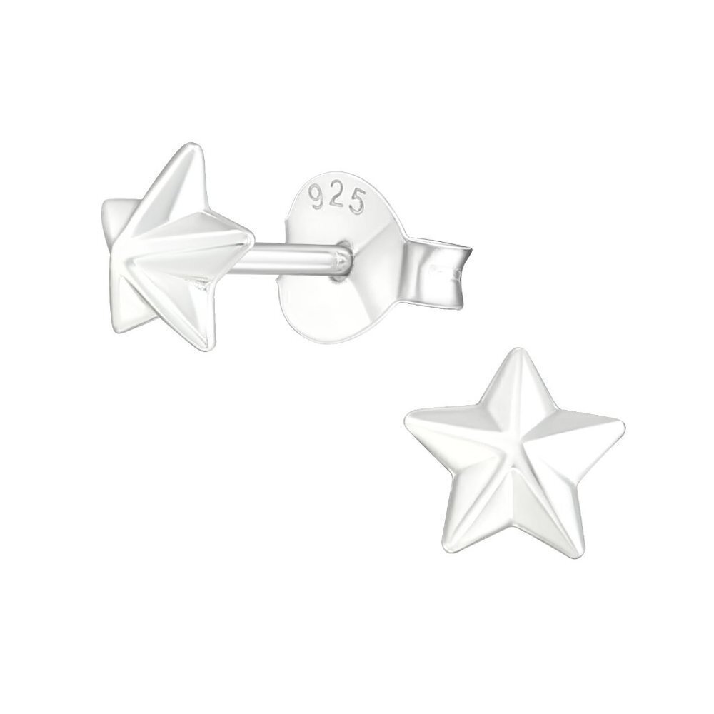 Sterling Silver Dainty Star Stud Earrings